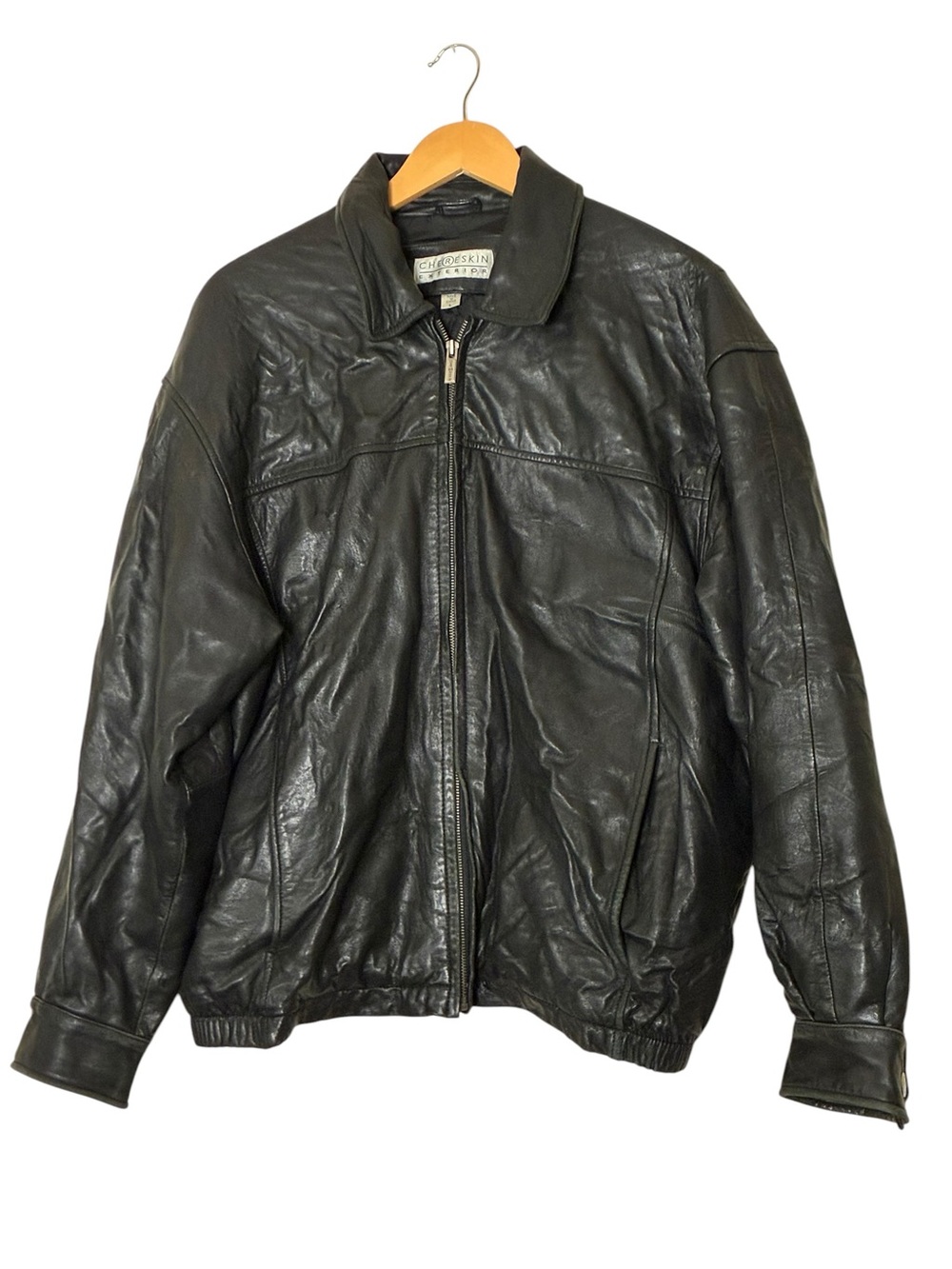 Chereskin Exterior | Vintage * small rip genuine leather bomber jacket large